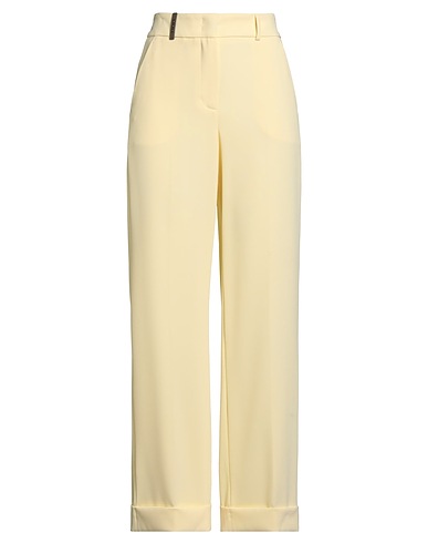 PESERICO Casual pants Pastel yellow 100% Polyester
