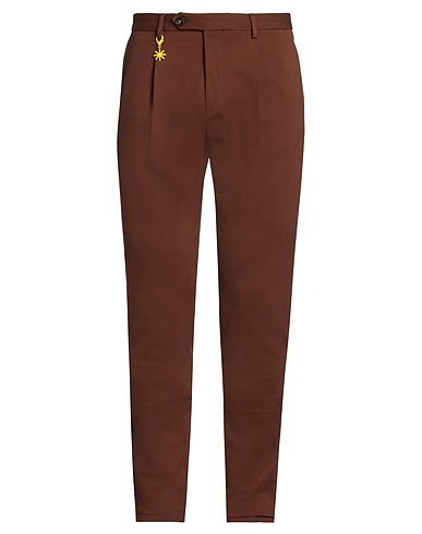 MANUEL RITZ Casual trouser Brown 65% Viscose, 30% Polyamide, 5% Elastane