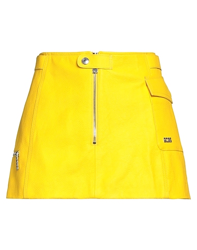 GCDS Mini skirt GIALLO 100% Leather