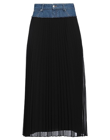 SANDRO Long skirt Black 100% Polyester, Cotton