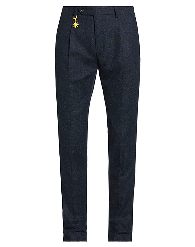 MANUEL RITZ Casual trouser Midnight blue 62% Virgin Wool, 18% Polyamide, 10% Silk, 8% Polyester, 2% Elastane