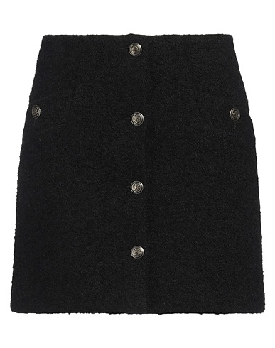 SANDRO Mini skirt Black 38% Cotton, 32% Synthetic fibers, 25% Wool, 5% Alpaca wool