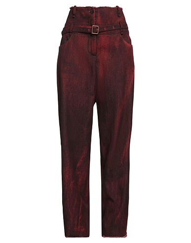 MASNADA Pantalon en jean Bordeaux 100% Coton