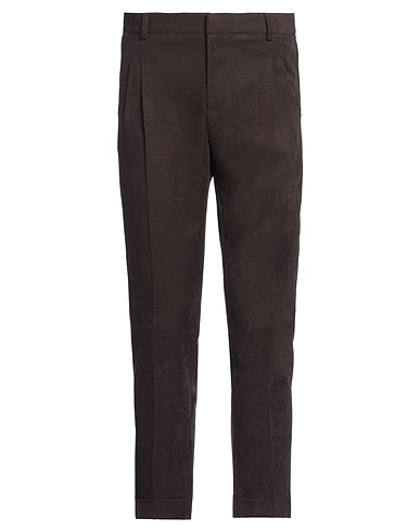 GREY DANIELE ALESSANDRINI Casual trouser Chocolate brown 97% Polyester, 3% Elastane