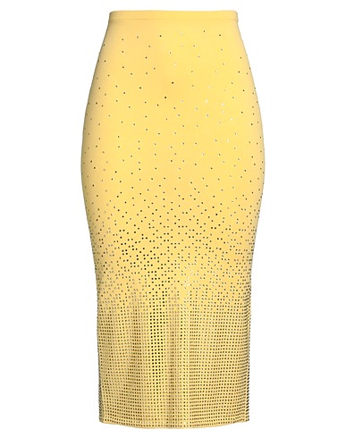 SANDRO Gonna midi Giallo pastello 61% Viscosa, 24% Poliammide, 15% Poliestere, Vetro