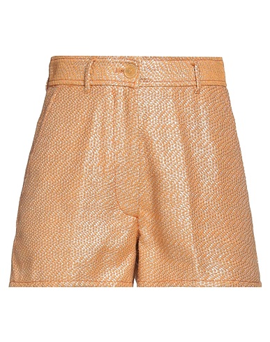 FORTE_FORTE Shorts & Bermuda Camel 77% Cotton, 13% Polyester, 10% Metallic Polyester