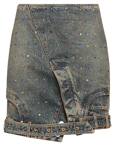 MARTINE ROSE Mini skirt Blue 100% Cotton