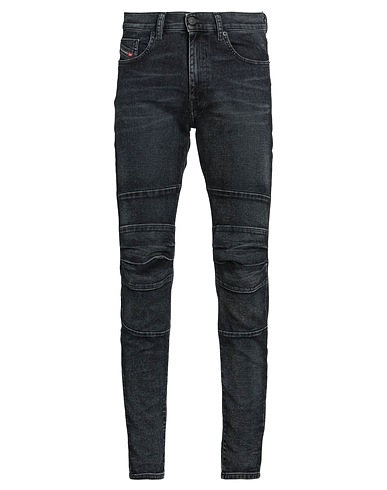 DIESEL Denim pants Blue 88% Cotton, 10% Viscose, 2% Elastane, Cow leather