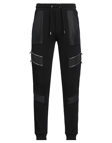 LES HOMMES Casual trouser Black 100% Cotton, Polyester, Elastane