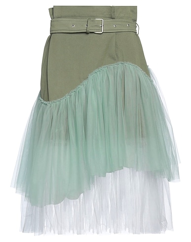 DEPARTMENT 5 Midi skirt Sage green 98% Cotton, 2% Elastane