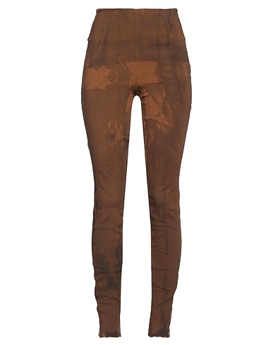 MASNADA Casual trouser Brown 62% Linen, 35% Viscose, 3% Elastane