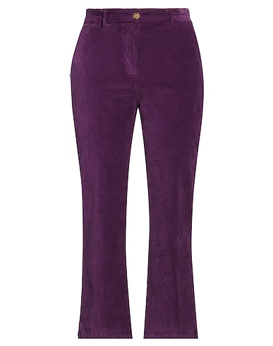 WHITE SAND Casual trouser Purple 98% Cotton, 2% Elastane