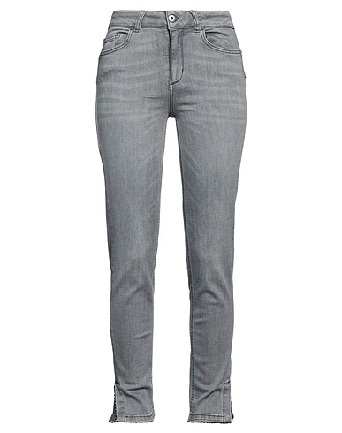 LIU •JO Denim trousers Grey 98% Cotton, 2% Elastane