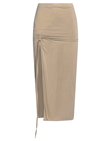 JACQUEMUS Gonna midi Khaki 93% Cupro, 7% Elastan