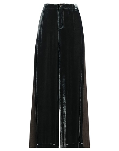 UMA WANG Casual pants Dark green 50% Linen, 47% Virgin Wool, 3% Cotton, Viscose, Silk