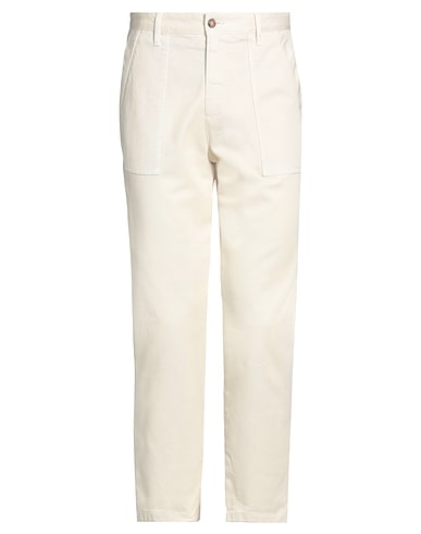DANIELE ALESSANDRINI HOMME Casual trouser Cream 98% Cotton, 2% Elastane