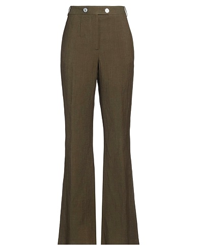 FEDELI Pantalone Verde militare 65% Viscosa, 35% Lino