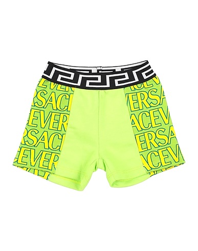 VERSACE YOUNG Shorts & Bermuda Verde lime 100% Cotone, Poliestere, Poliammide, Elastan