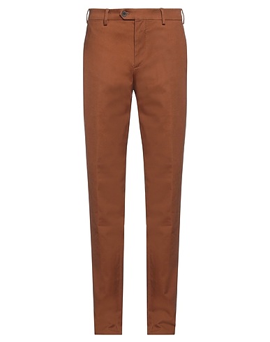 LARDINI Casual trouser Brown 98% Cotton, 2% Elastane