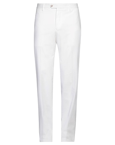FEDELI Casual trouser White 95% Cotton, 3% Cashmere, 2% Elastane