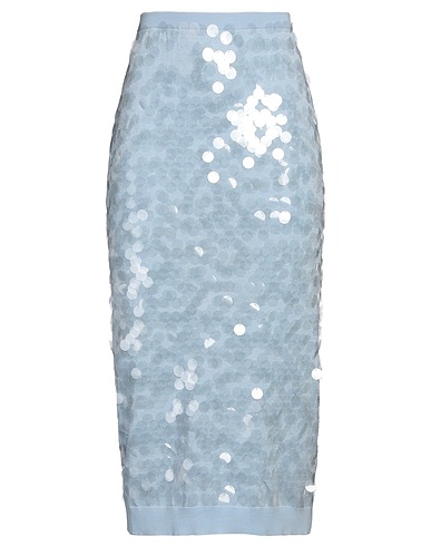 N°21 Midi skirt Sky blue 100% Cotton, Polyester