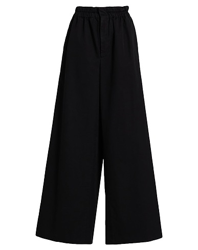 QUIRA Casual trouser Black 81% Cotton, 19% Linen