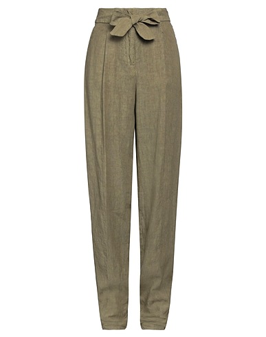 MALO Casual trouser Military green 100% Linen