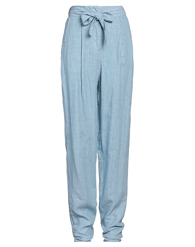 MALO Casual pants Pastel blue 100% Linen