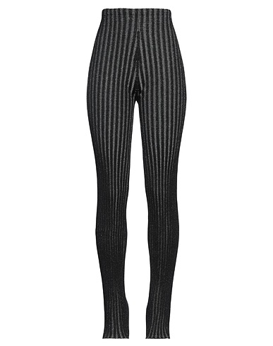 ROBERTO COLLINA Leggings Black 74% Merino Wool, 14% Metallic Polyester, 12% Nylon