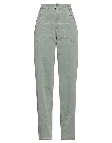 ALBERTA FERRETTI Casual trouser Sage green 100% Cotton
