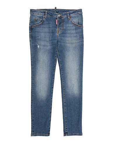 DSQUARED2 Denim pants Blue 78% Cotton, 20% Polyester, 2% Elastane, Cow leather