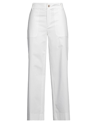 FEDELI Casual pants White 97% Cotton, 3% Polyamide