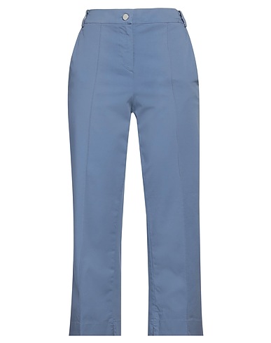 FEDELI Casual pants Pastel blue 97% Cotton, 3% Elastane