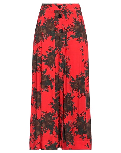 GANNI Midi skirt Red 50% EcoVero™ viscose, 50% Viscose