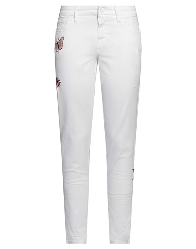 CAMBIO Casual trouser White 97% Cotton, 3% Polyurethane