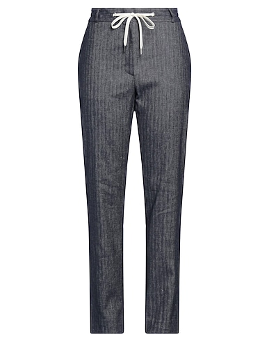 ELEVENTY Casual trouser Navy blue 54% Cotton, 44% Linen, 2% Elastane