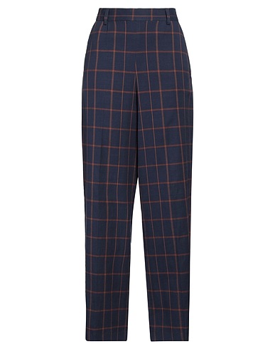MALO Casual trouser Navy blue 70% Cotton, 29% Linen, 1% Elastane