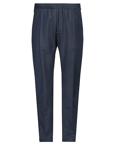 EMPORIO ARMANI Casual trouser Navy blue 76% Virgin Wool, 24% Lyocell