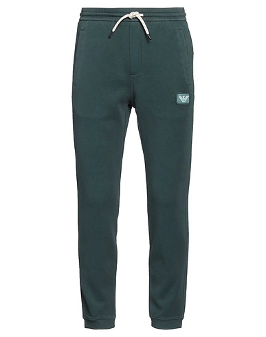 EMPORIO ARMANI Casual trouser Dark green 76% Cotton, 18% Polyester, 6% Elastane