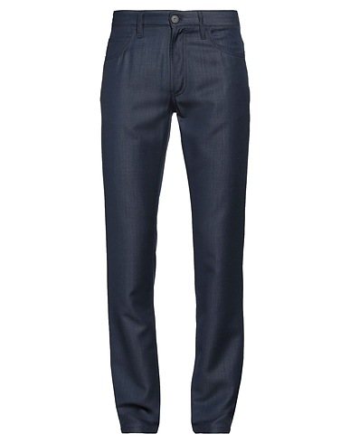 EMPORIO ARMANI Casual trouser Navy blue 76% Virgin Wool, 24% Lyocell
