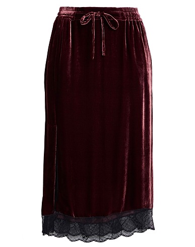 ZADIG&VOLTAIRE Midi skirt Burgundy 80% Viscose, 20% Silk, Polyamide, Elastane