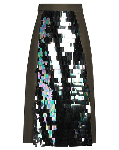 PLAN C Midi skirt Dark green 62% Wool, 21% Polyamide, 17% Polyester