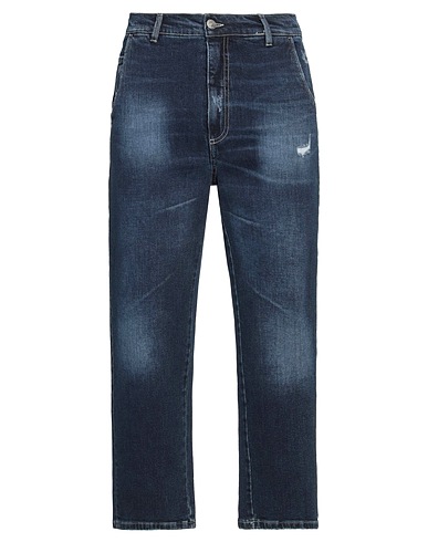 DANIELE ALESSANDRINI HOMME Denim trousers Blue 99% Cotton, 1% Elastane