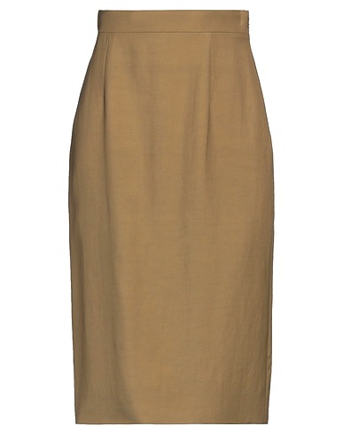 ALBERTA FERRETTI Midi skirt Military green 85% Viscose, 15% Linen