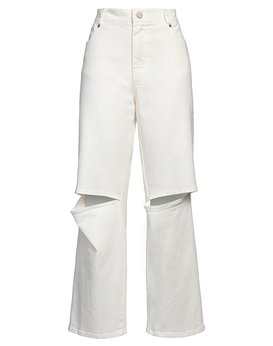 SOUVENIR Casual trouser White 98% Cotton, 2% Elastane