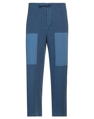 PALM ANGELS Casual trouser Pastel blue 100% Cotton, Elastane