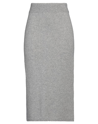 FEDELI Midi skirt Light grey 57% Virgin Wool, 28% Cashmere, 15% Polyamide
