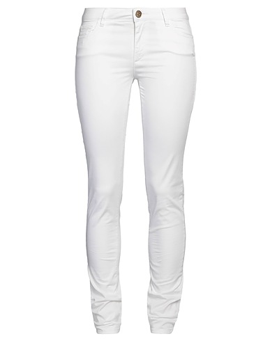 TRUSSARDI JEANS Casual trouser White 98% Cotton, 2% Elastane