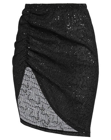 MOQÈTTE Mini skirt Black 65% Polyester, 35% Metallic fiber