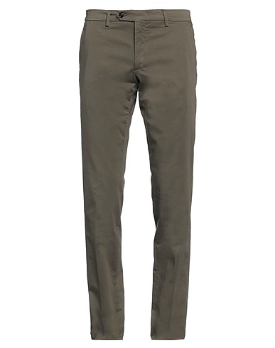 TRUSSARDI Casual trouser Military green 98% Cotton, 2% Elastane
